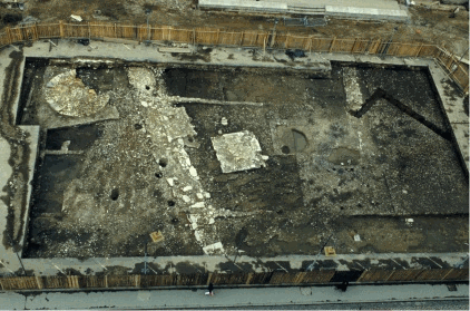 Fig.1�: Vue d�ensemble des fouilles de la place Laennec