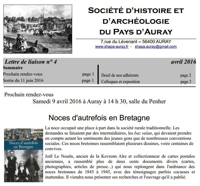 SHAPA Programme Avril 2016
